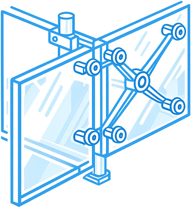 Spider glazing support system icon